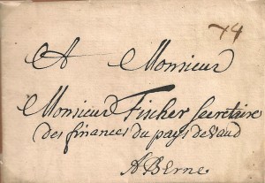 1706 Lettre de Orbe à Berne, taxe 4 Kreutzer