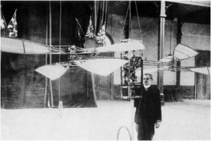 Présentation E.Martin : En 1905 les frêres Dufaux présentent un modèle d'hélicoptère